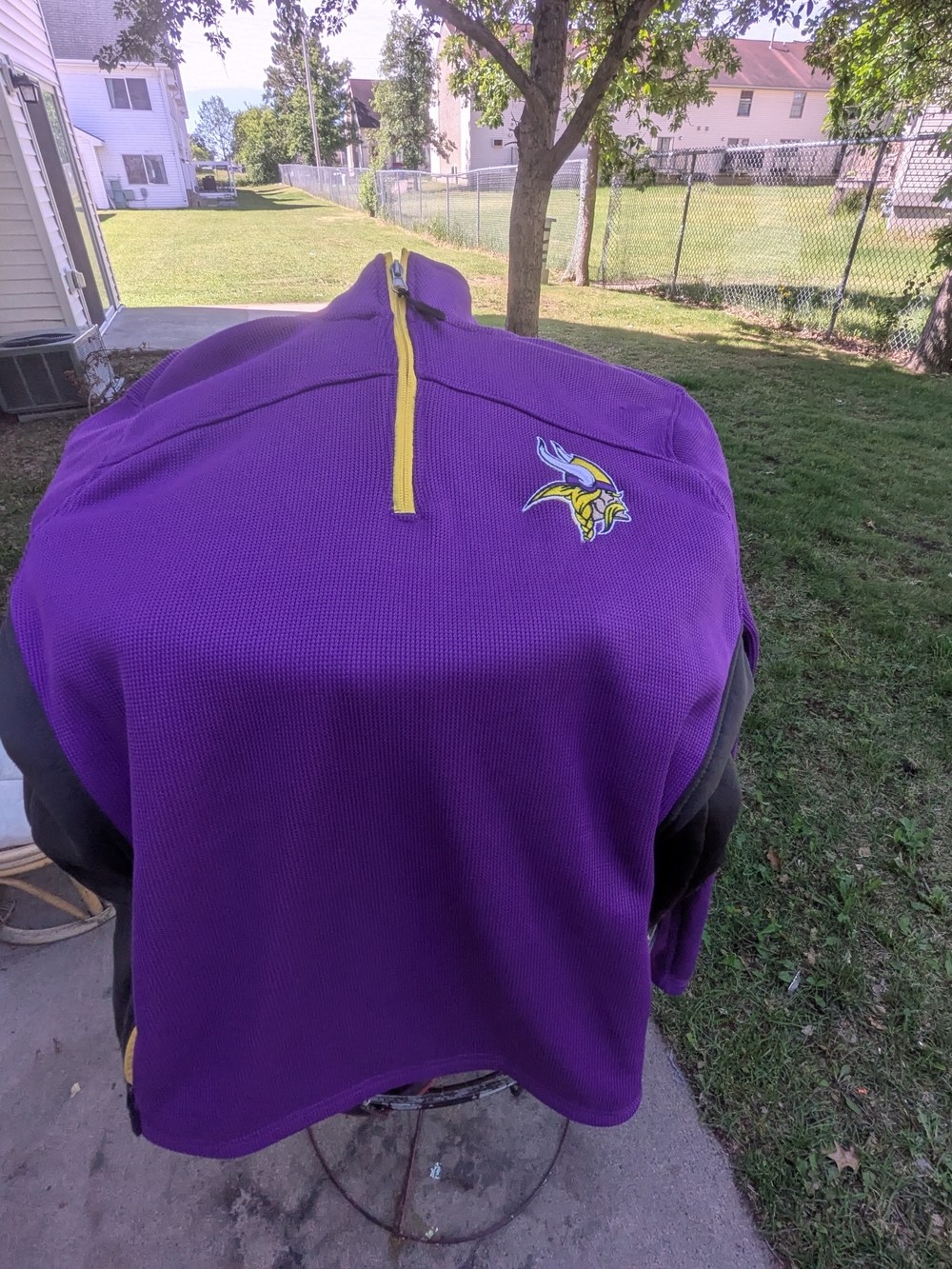 NFL Purple Hoodie with Yellow Trim and Team Patch